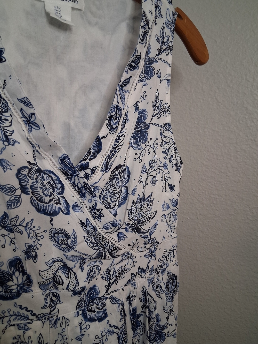 Lucky Brand Size Small Blue And White Patterned Dress Size 2 - Picture 4 of 4